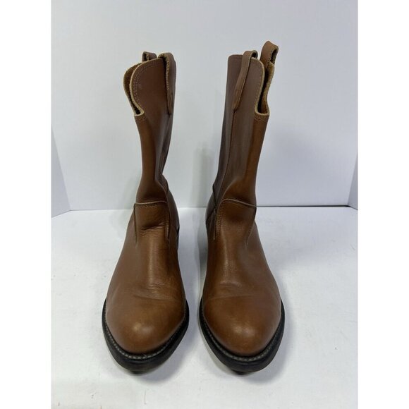 Vintage USA Made Leather Western Boots Vulcan Heel Handmade Quality Size 10 main image 4